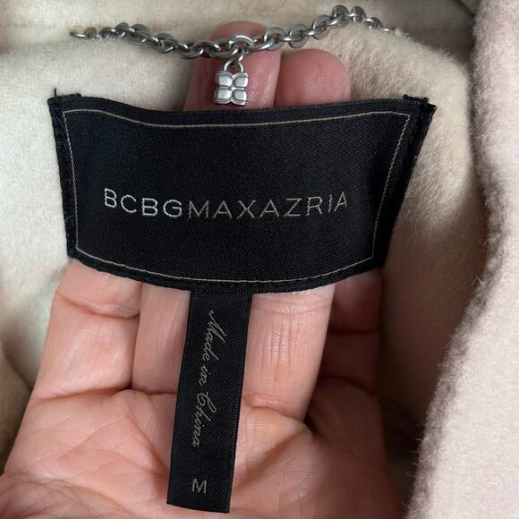 BCBG MaxAzria long vest medium cream wool minimalist quiet luxury cream Thrones - Picture 14 of 15